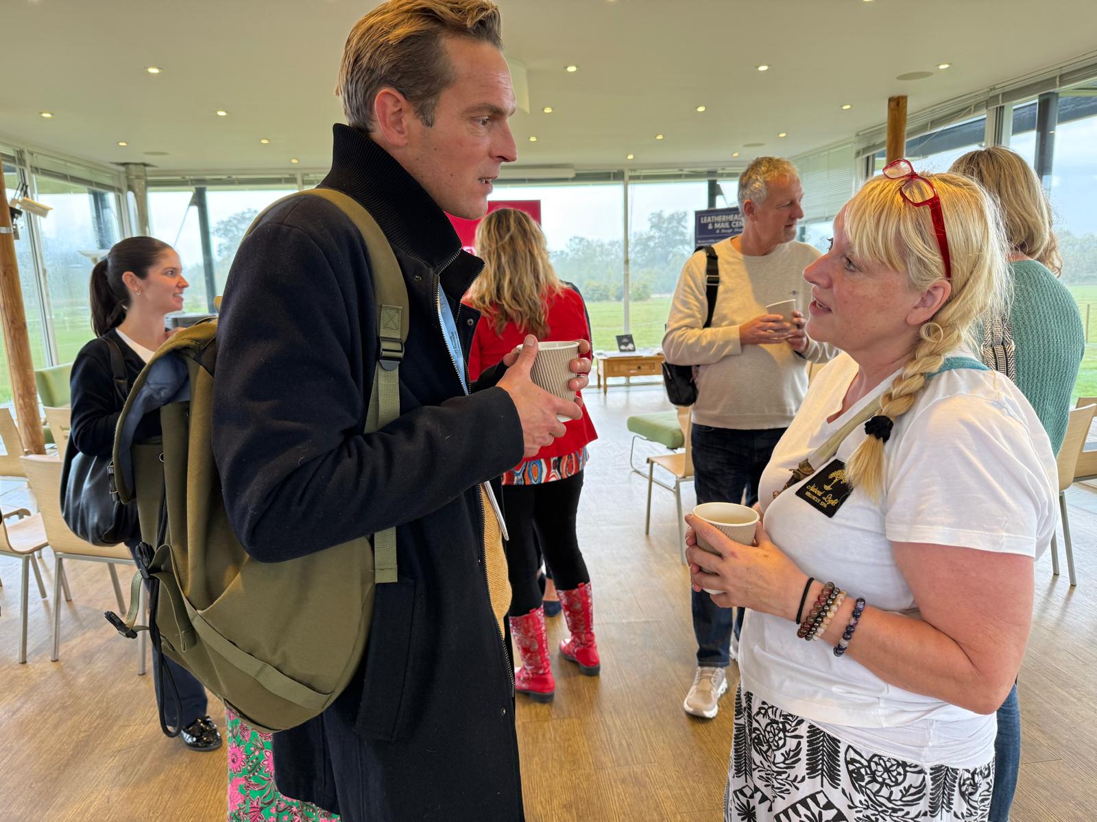 Two charity professionals connecting during a SCN networking event